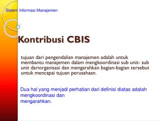 Kontribusi CBIS