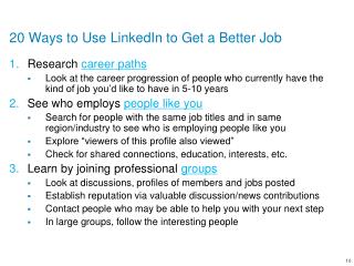 20 Ways to Use LinkedIn to Get a Better Job