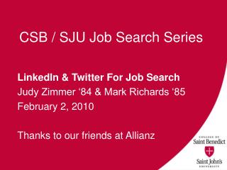 CSB / SJU Job Search Series