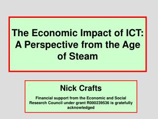 The Economic Impact of ICT: A Perspective from the Age of Steam