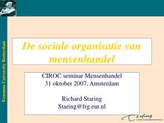 De sociale organisatie van mensenhandel