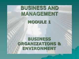 BUSINESS AND MANAGEMENT