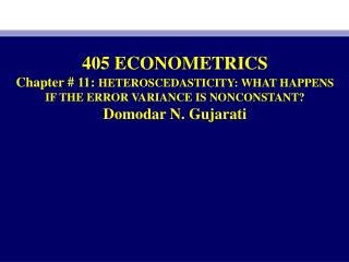 405 ECONOMETRICS