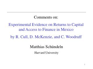 Matthias Schündeln Harvard University