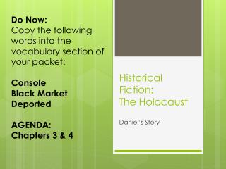 Historical Fiction: The Holocaust