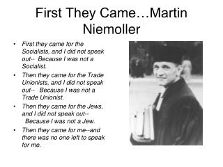 First They Came…Martin Niemoller