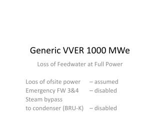 Generic VVER 1000 MWe