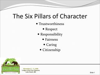 The Six Pillars of Character