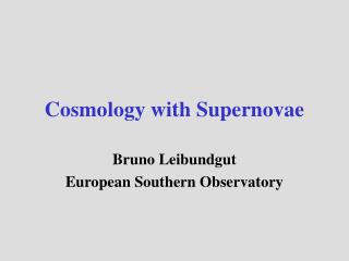 Cosmology with Supernovae