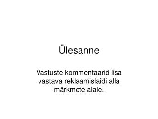 Ülesanne