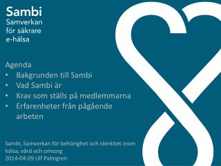 Sambi , Samverkan för behörighet och identitet inom hälsa, vård och omsorg