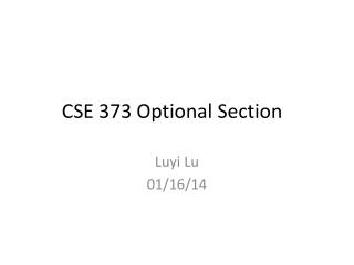 CSE 373 Optional Section