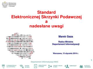 Standard Elektronicznej Skrzynki Podawczej a nadesłane uwagi