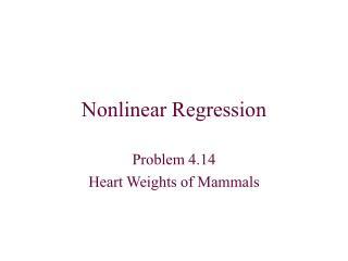 Nonlinear Regression