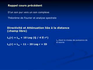 Rappel cours précédent