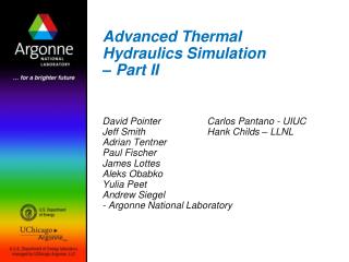 Advanced Thermal Hydraulics Simulation – Part II