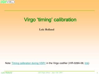 Virgo ‘timing’ calibration