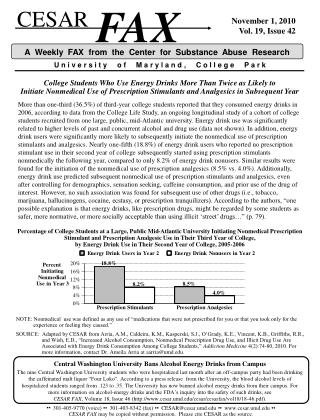 College Students Who Use Energy Drinks More Than Twice as Likely to