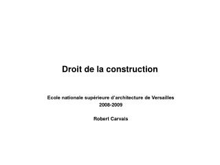 Droit de la construction