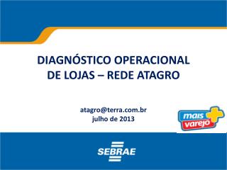 DIAGNÓSTICO OPERACIONAL DE LOJAS – REDE ATAGRO atagro@terra.br julho de 2013