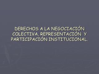 DERECHOS A LA NEGOCIACIÓN COLECTIVA, REPRESENTACIÓN Y PARTICIPACIÓN INSTITUCIONAL.