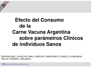 Efecto del Consumo de la Carne Vacuna Argentina sobre parámetros Clínicos