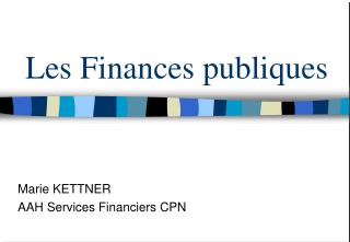 Les Finances publiques