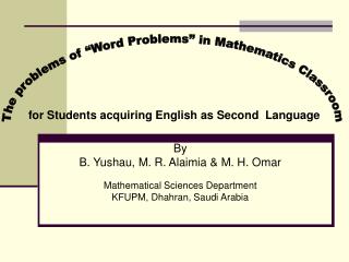 By B. Yushau, M. R. Alaimia &amp; M. H. Omar Mathematical Sciences Department