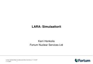 LARA: Simulaattorit
