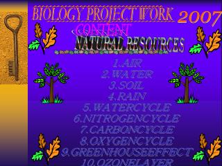 BIOLOGY PROJECT WORK