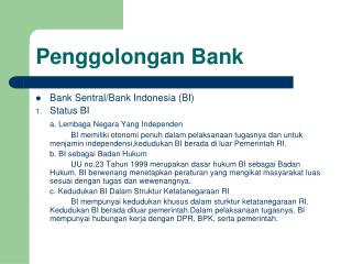 Penggolongan Bank