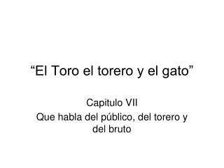 “El Toro el torero y el gato”