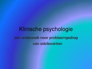 Klinische psychologie