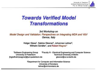 Towards Verified Model Transformations
