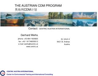 THE AUSTRIAN CDM PROGRAM 奥地利 CDM 计划