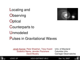L ocating and O bserving O ptical C ounterparts to U nmodeled P ulses in Gravitational Waves
