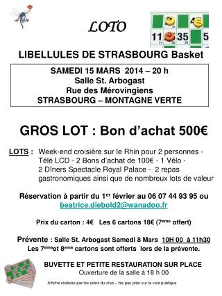 LIBELLULES DE STRASBOURG Basket