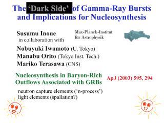 The ‘Dark Side’ of Gamma-Ray Bursts and Implications for Nucleosynthesis