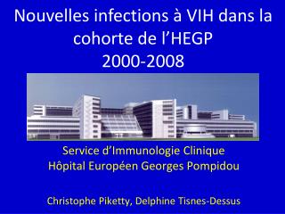 Nouvelles infections à VIH dans la cohorte de l’HEGP 2000-2008