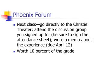 Phoenix Forum