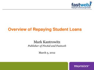 Overview of Repaying Student Loans