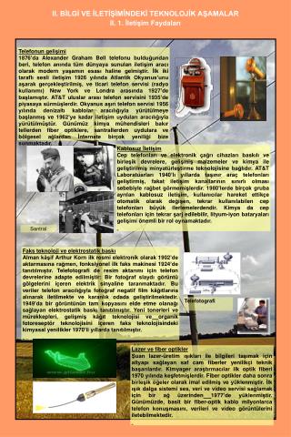 II. 1. İletişim Faydaları