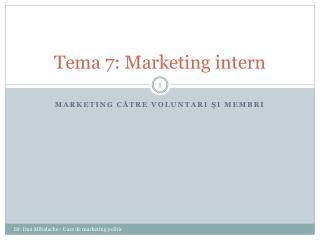 Tema 7: Marketing intern