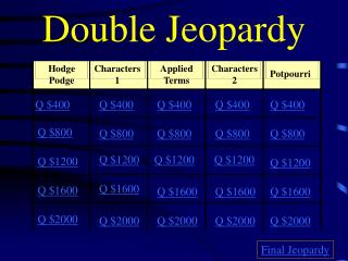 Double Jeopardy