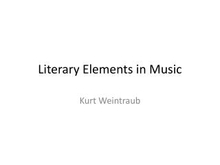Literary Elements in Music