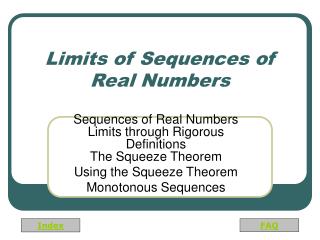 Limits of Sequences of Real Numbers
