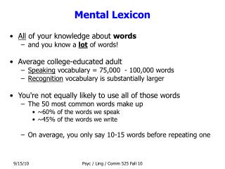 Mental Lexicon
