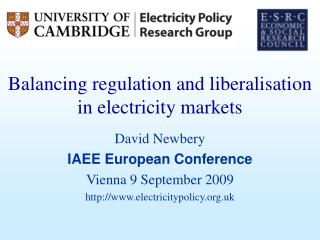 Balancing regulation and liberalisation in electricity markets