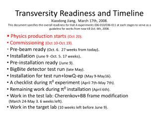 Physics production starts (Oct 20). Commissioning (Oct 10-Oct.19).