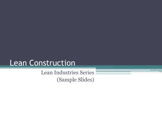 Lean Construction